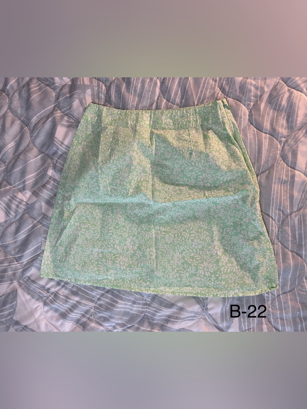 Billabong XS Mint Green White Floral Cotton Mini Skirt Side Zip Beach Boho